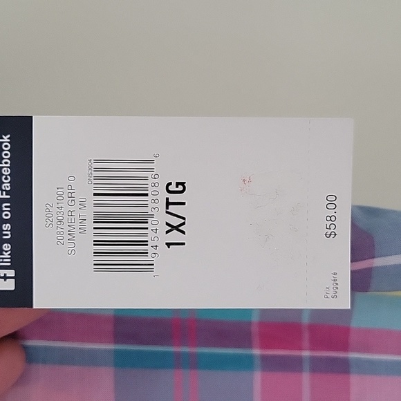 Chaps Women's Short Sleeve Pullover Plaid Shirt- Size 1X- New! - Picture 3 of 9